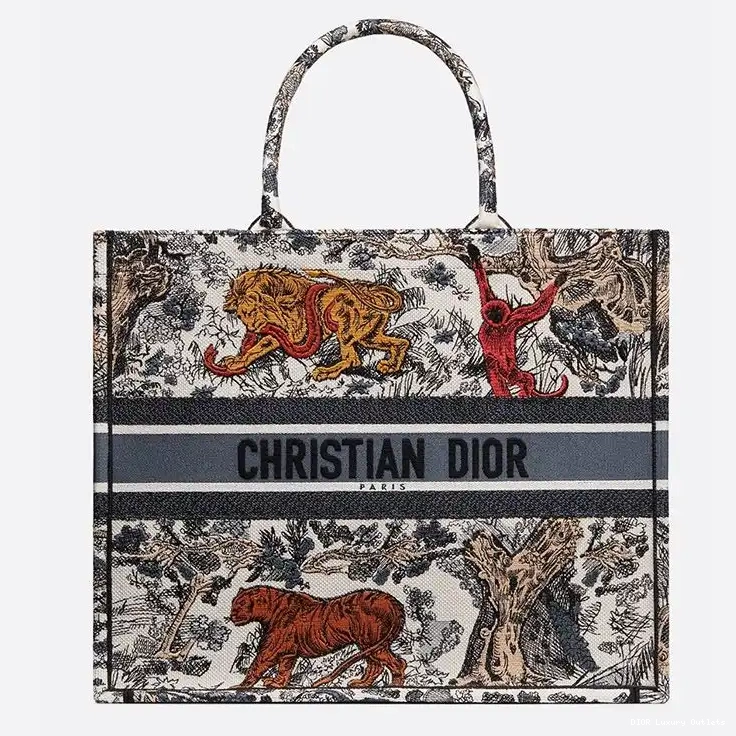 Toile Canvas Dior Tote Tiger Jouy De Motif Book 0414 Luxury